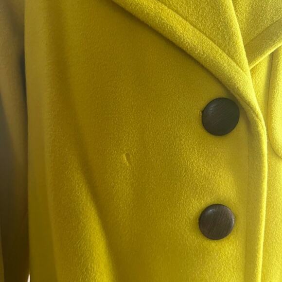Vintage Yves Saint Laurent YSL Rive Gauche Yellow Wool Coat - Picture 9 of 16